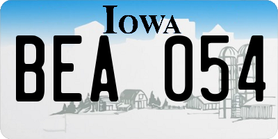 IA license plate BEA054
