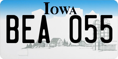 IA license plate BEA055