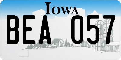IA license plate BEA057