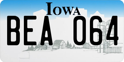 IA license plate BEA064