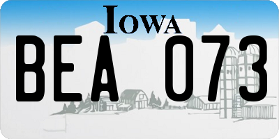 IA license plate BEA073