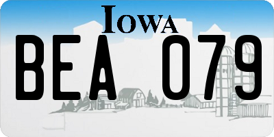 IA license plate BEA079