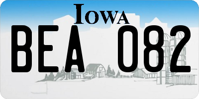 IA license plate BEA082
