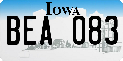 IA license plate BEA083