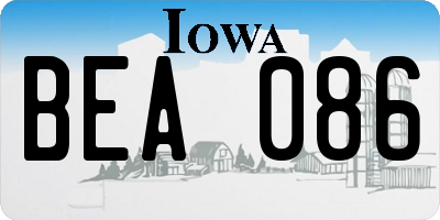 IA license plate BEA086