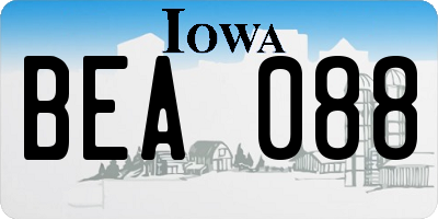 IA license plate BEA088