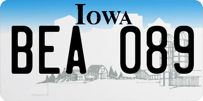 IA license plate BEA089
