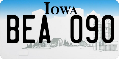 IA license plate BEA090