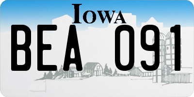 IA license plate BEA091