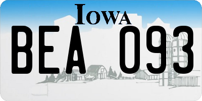 IA license plate BEA093