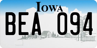 IA license plate BEA094