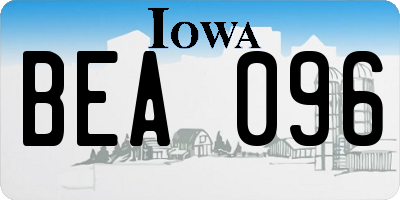 IA license plate BEA096
