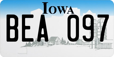 IA license plate BEA097