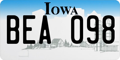 IA license plate BEA098