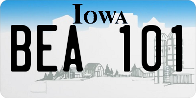 IA license plate BEA101