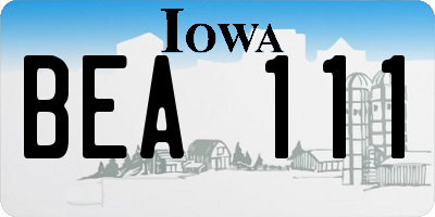 IA license plate BEA111