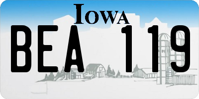 IA license plate BEA119