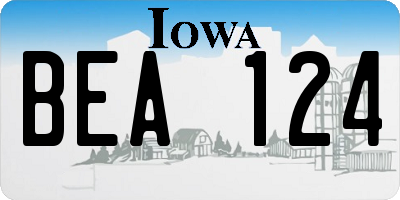 IA license plate BEA124