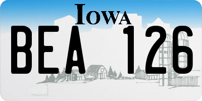 IA license plate BEA126