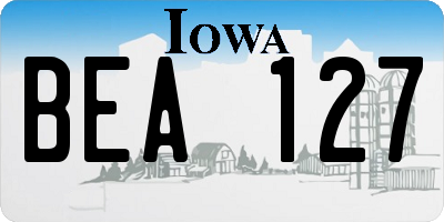 IA license plate BEA127