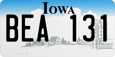 IA license plate BEA131