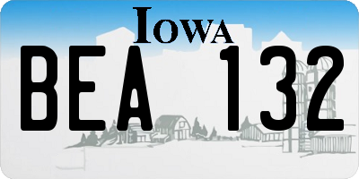 IA license plate BEA132
