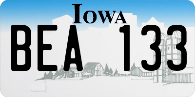 IA license plate BEA133
