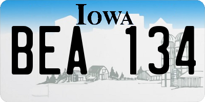 IA license plate BEA134