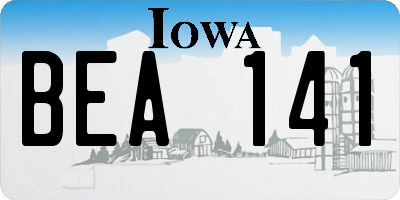 IA license plate BEA141