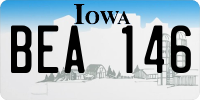 IA license plate BEA146