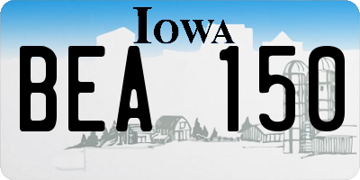 IA license plate BEA150