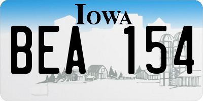 IA license plate BEA154