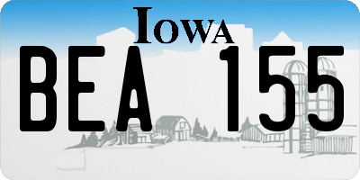 IA license plate BEA155