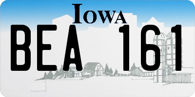 IA license plate BEA161
