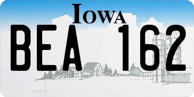 IA license plate BEA162