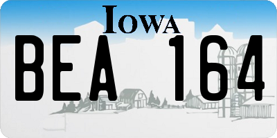 IA license plate BEA164