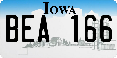IA license plate BEA166