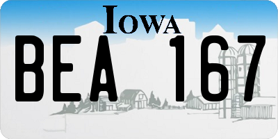 IA license plate BEA167