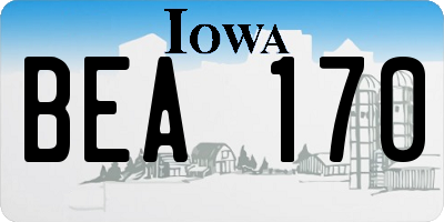 IA license plate BEA170