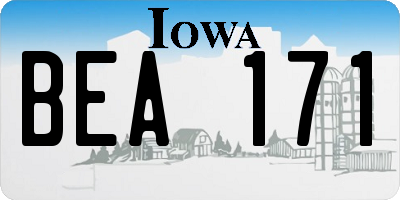 IA license plate BEA171