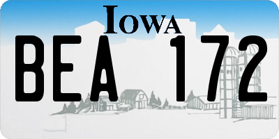 IA license plate BEA172