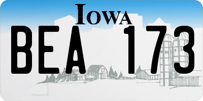 IA license plate BEA173