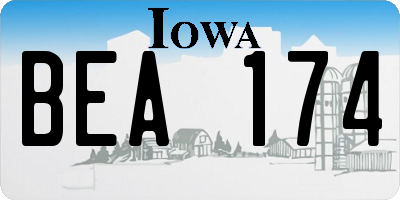 IA license plate BEA174