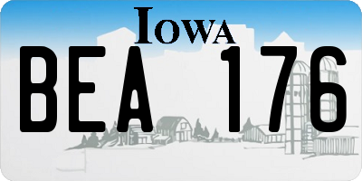 IA license plate BEA176