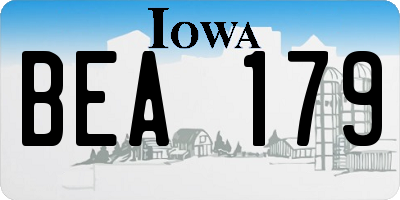 IA license plate BEA179