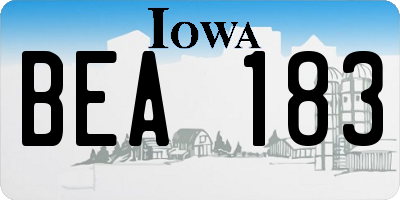 IA license plate BEA183