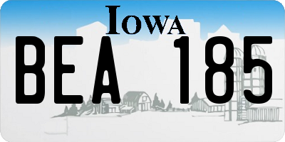 IA license plate BEA185