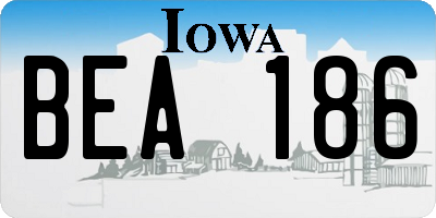 IA license plate BEA186