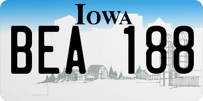 IA license plate BEA188