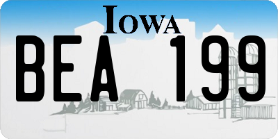 IA license plate BEA199
